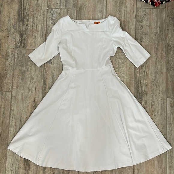 White MIDI 100% Thick Gorgeous White Dress - Picture 1 of 5